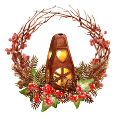 Christmas clipart, yule log clipart, yule log decoration, New Year clip art
