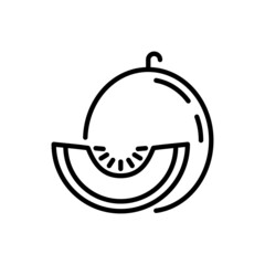 Melon thin line icon. Tropical fruit. Healthy vegan food. Vector illustration.