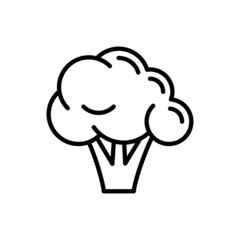 Broccoli thin line icon. Healthy vegan food. Ingredient for salad. Vector illustration.