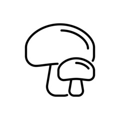 Mushrooms thin line icon. Champignon. Healthy organic food. Vector illustration.
