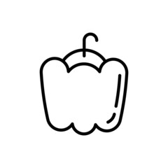 Bell pepper thin line icon. Healthy vegan food. Vector illustration.