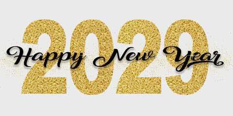 2029 Happy New Year in golden design, Holiday greeting card design