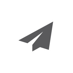 Paper airplane black vector icon. Plane simple filled symbol.