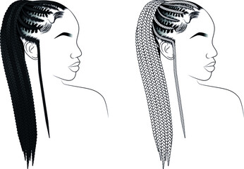 Cornrow Braid Hairstyles - Braid Hairs - Afro Hair - Braided Hair - obrazy, fototapety, plakaty