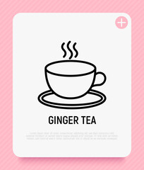 Cup of tea thin line icon. Modern vector illustration.