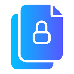 Document locked gradient icon