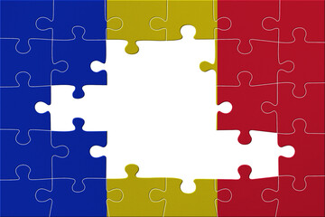 World countries. Puzzle- frame background in colors of national flag. Moldova