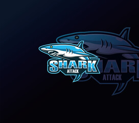 shark logo mascot vector. shark charter logo for e-Sports team