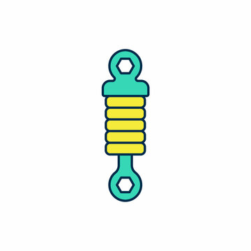recommend clip art: Filled outline Shock absorber icon isolated on white background. Vector