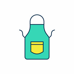 Filled outline Blacksmith apron icon isolated on white background. Protective clothing and tool worker. Vector