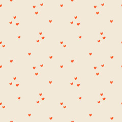 Seamless pattern with hearts. Abstract minimalistic background. Pattern for Valentine's Day. Vector illustration