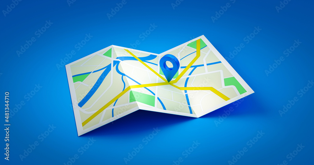 Wall mural Location city map street navigation of road town travel gps district direction symbol or cartography transportation route sign and downtown navigator geography system on positioning 3d background.