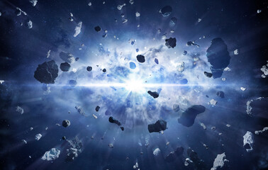Fototapeta Big Bang Explosion - Time Warp In Universe - Contain 3d Rendering obraz