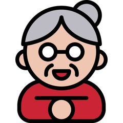 Chinese grandma icon ,Chinese New Year vector illustration