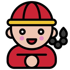 Chinese boy icon ,Chinese New Year vector illustration