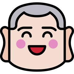 Chinese monk icon ,Chinese New Year vector illustration