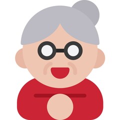Chinese grandma icon ,Chinese New Year vector illustration