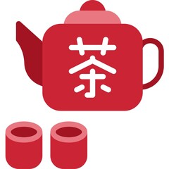Teapot icon ,Chinese New Year vector illustration