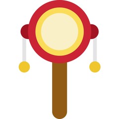 Pellet drum icon ,Chinese New Year vector illustration