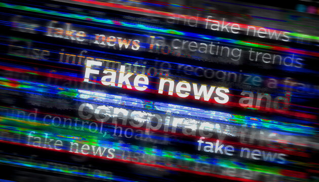 Headline titles media with fake news and hoax information 3d illustration