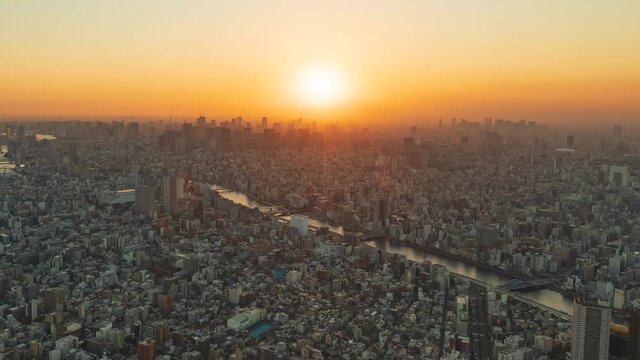 Timelapse video of Tokyo Metropolitan area with Mt. Fuji from dusk to night.
