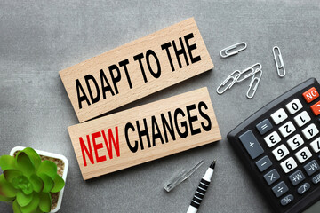 Adapt to the new change symbol. Wooden blocks with words Business, adapt to change concept.