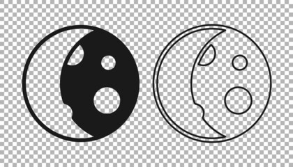 Black Moon phases icon isolated on transparent background. Vector