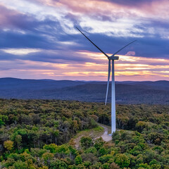 wind turbine at sunset © C. Louis Creations 