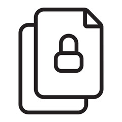 Document locked line icon