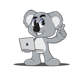 Koala with laptop