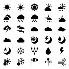 Glyph icons for weather.