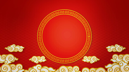 Happy chinese new year for Party and Celebrations With Space for Message Isolated in background. 3D illustration, 3D rendering	
