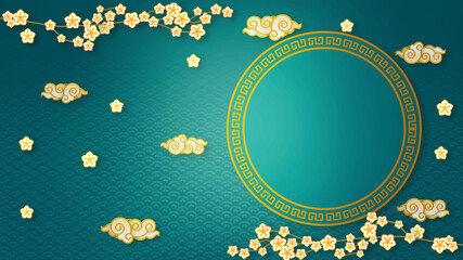 Happy chinese new year for Party and Celebrations With Space for Message Isolated in Red Background. 3D illustration, 3D rendering	
