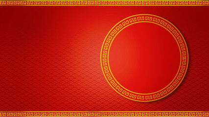 Happy chinese new year for Party and Celebrations With Space for Message Isolated in Red Background. 3D illustration, 3D rendering	