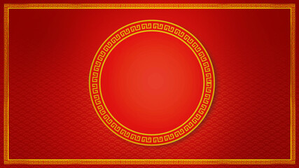 Happy chinese new year for Party and Celebrations With Space for Message Isolated in Red Background. 3D illustration, 3D rendering	