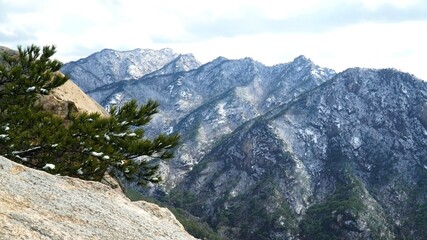 눈내린 북한산의 풍경