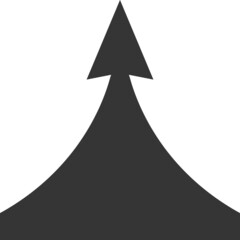 Fototapeta premium Dark rising arrow on white background, uplift ascent concept