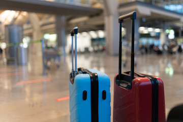 Suitcases in an airport