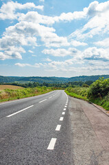 Summertime roads in the Welsh countryside.