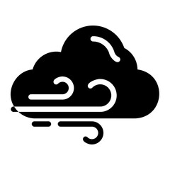 wind cloud glyph icon