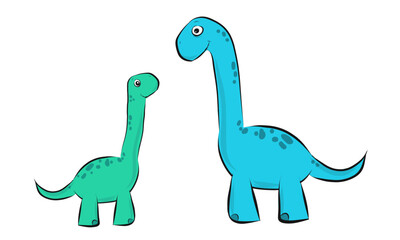lustige Cartoon Langhals Dinosaurier