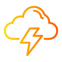 Cloud thunder line icon - obrazy, fototapety, plakaty
