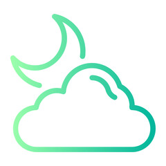 cloudy night line icon