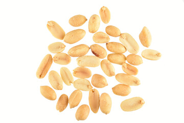 Top View of Salted Peanuts on White Background with Clipping Path