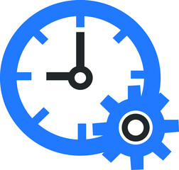 clock with gears symbol that means time management icon 