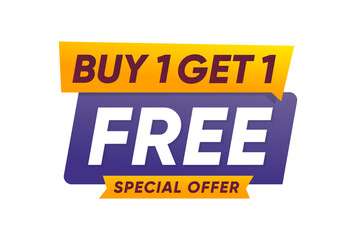 Buy one get one free banner vector design