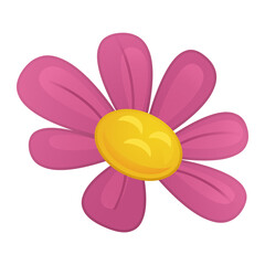 Cartoon scene with isolated plant flower illustration