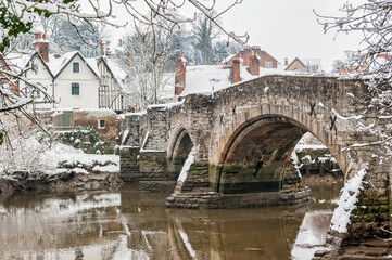 Aylesford Bridge over the River Medway near Maidstone in Kent in Winter