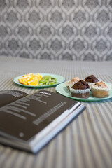 chocolate cookies and fruit