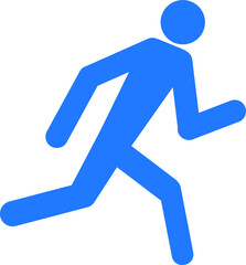 running man running blue icon